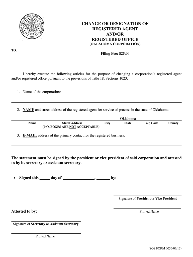 How to File a Oklahoma Corporation Amendment with the  Form