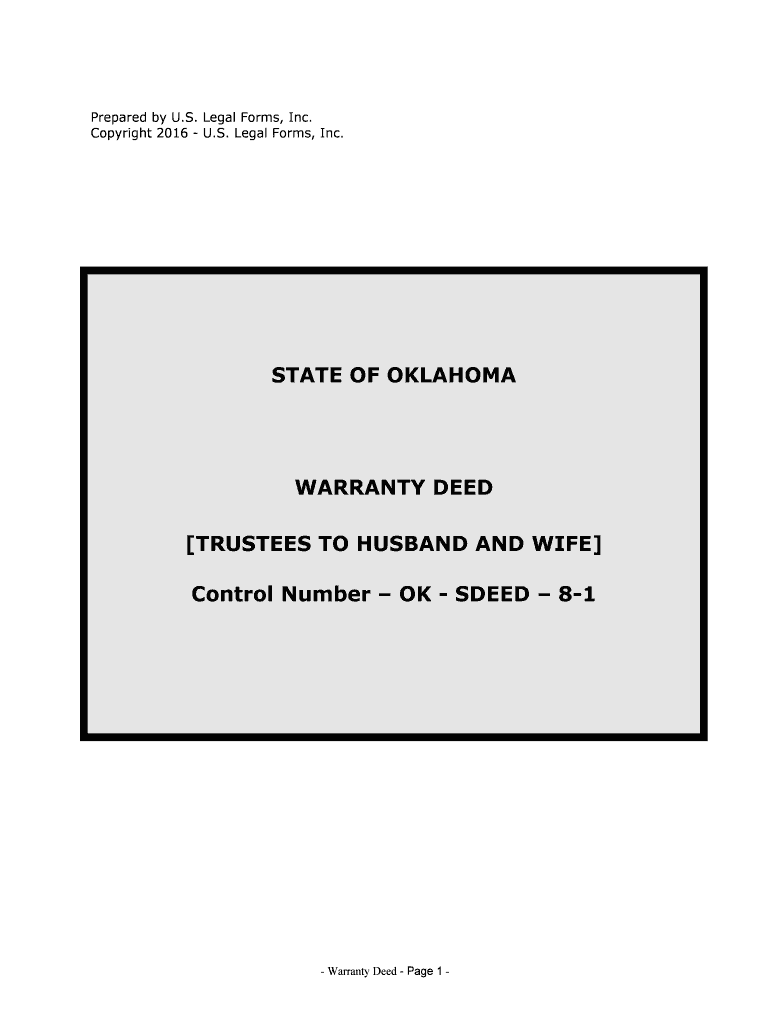 TRUSTEES to HUSBAND and WIFE  Form