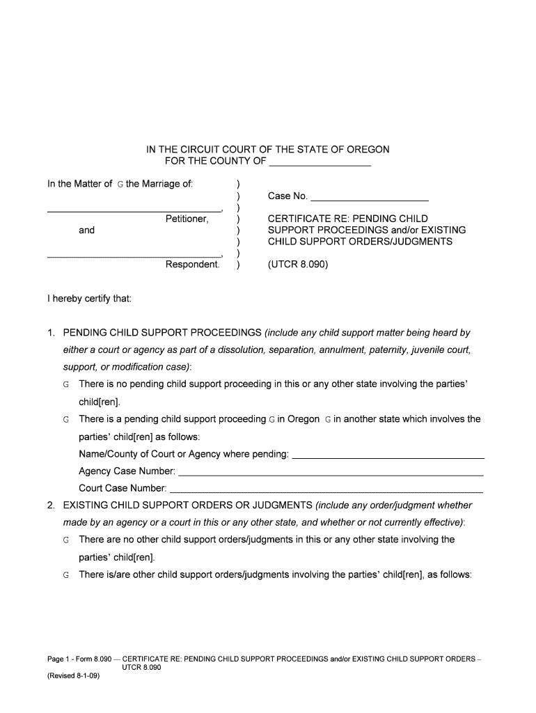 Chapter 109 Oregon State Legislature  Form