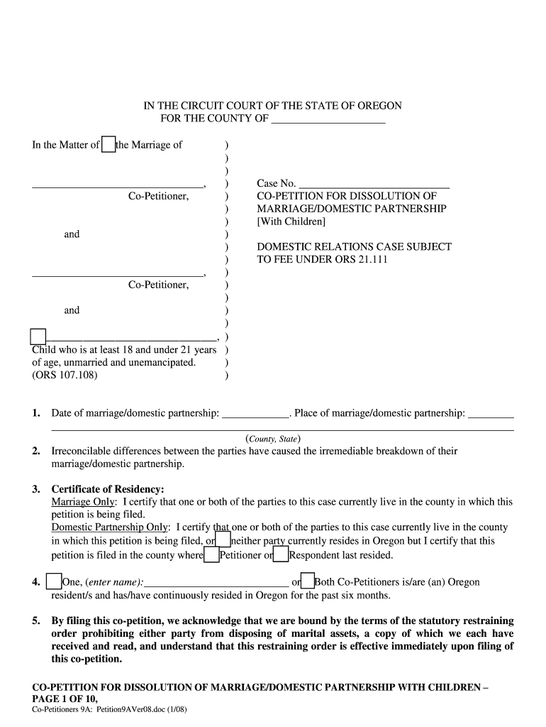 Date of Marriagedomestic Partnership  Form
