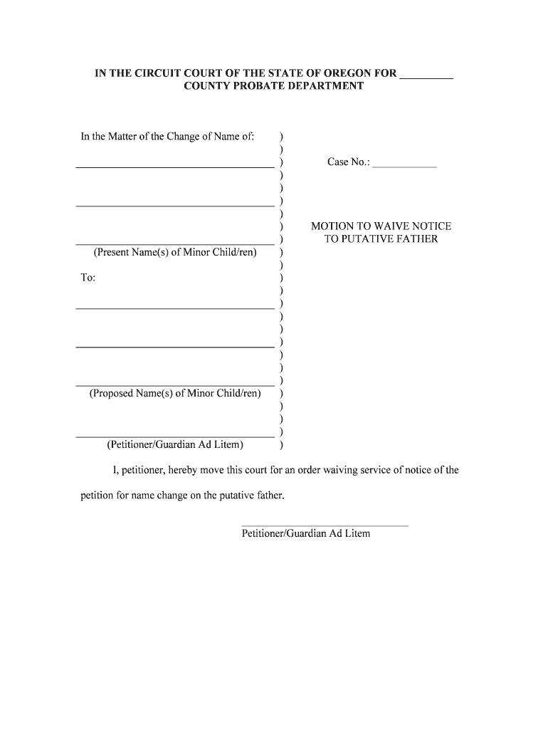 COUNTY PROBATE DEPARTMENT  Form