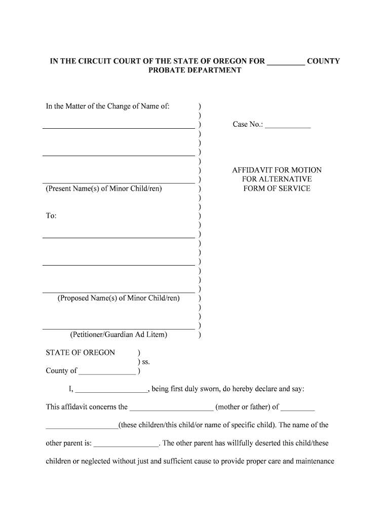 AFFIDAVIT for MOTION  Form