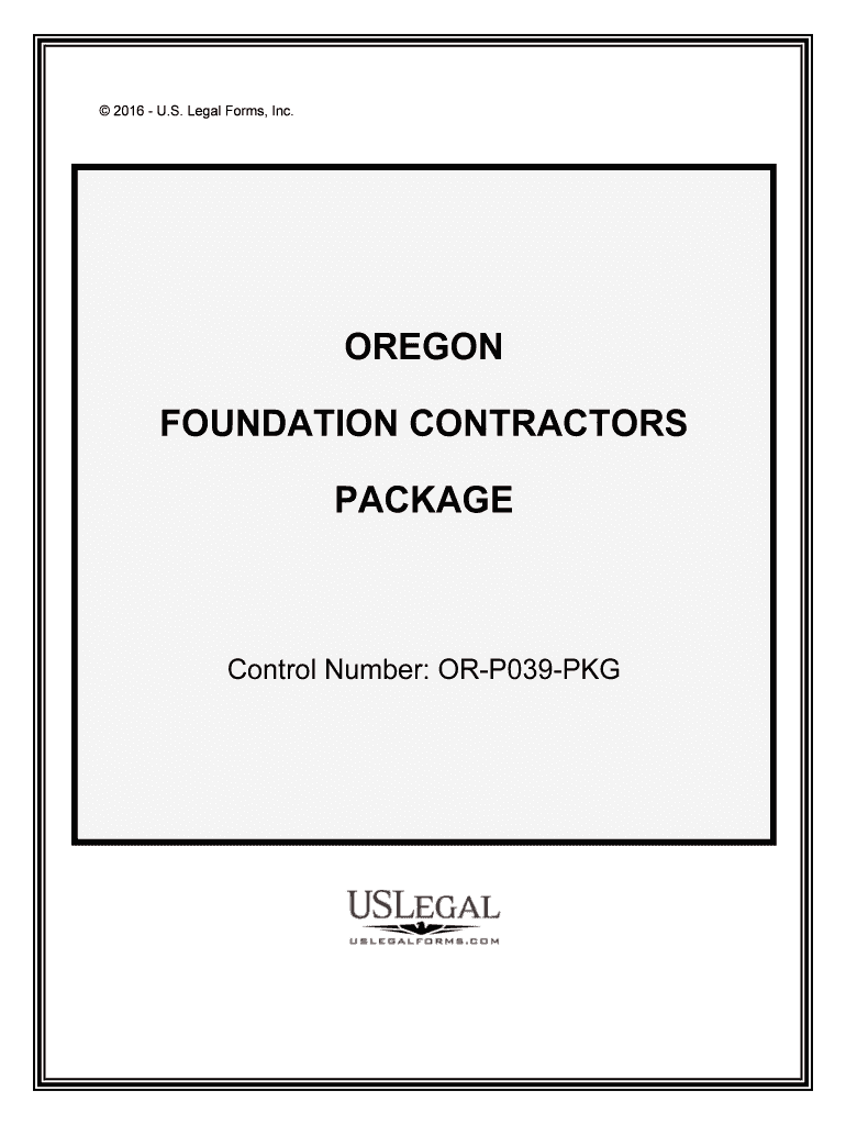 Control Number or P039 PKG  Form