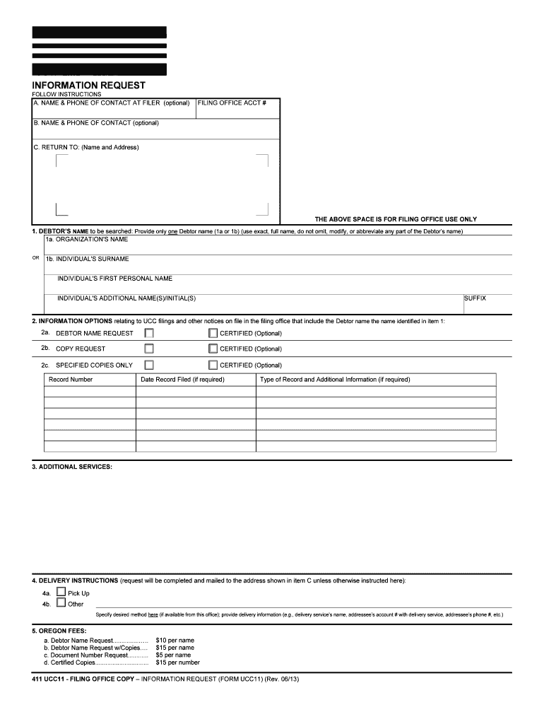 Information Request UCC Information Request Form