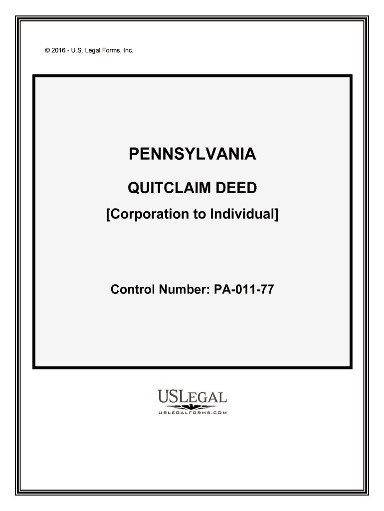 Pennsylvania Quit Claim Deed Form WordPDF