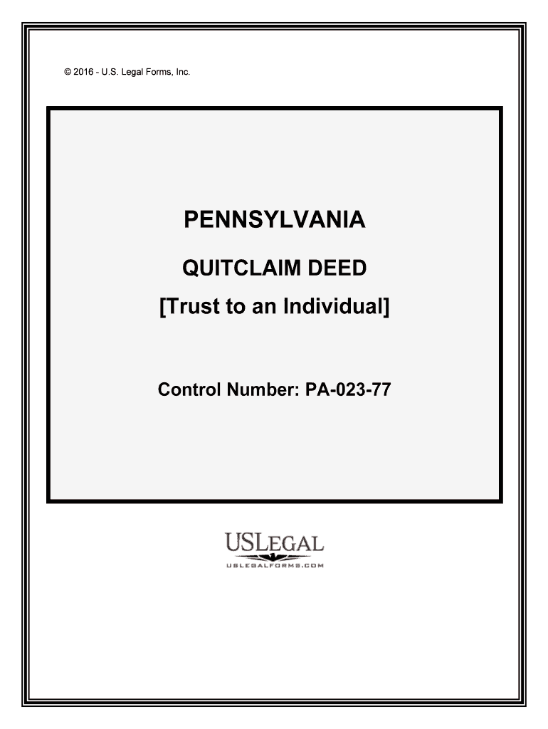 Pennsylvania Quit Claim Deed Form FormSwift