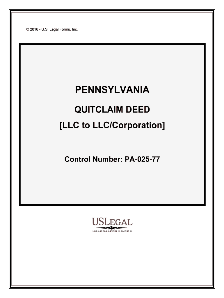 Pennsylvania Quit Claim Deeds US Legal Forms