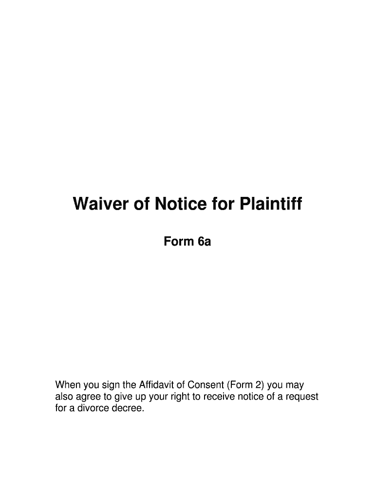 Waiver of ServiceDivorce No Children  Form