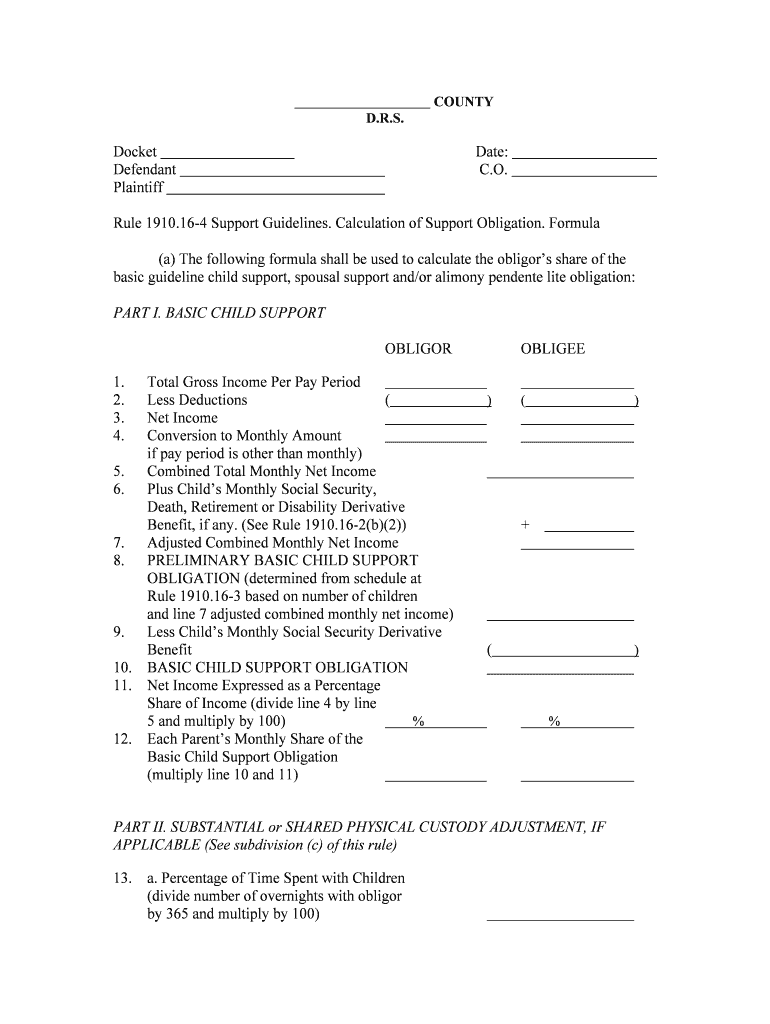 16 4 Support Guidelines  Form