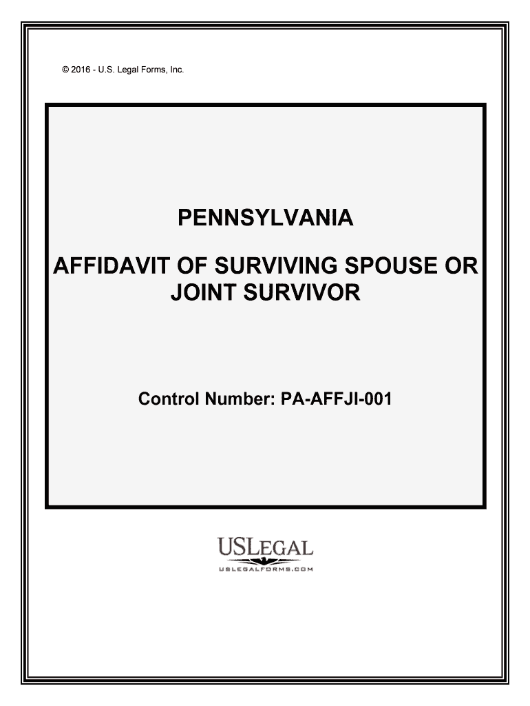 Pennsylvania Affidavit of Surviving Spouse FormsDeeds Com