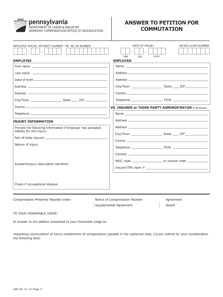 U S DEPARTMENT of LABOR, OFFICE of WORKERS' COMPENSATION  Form