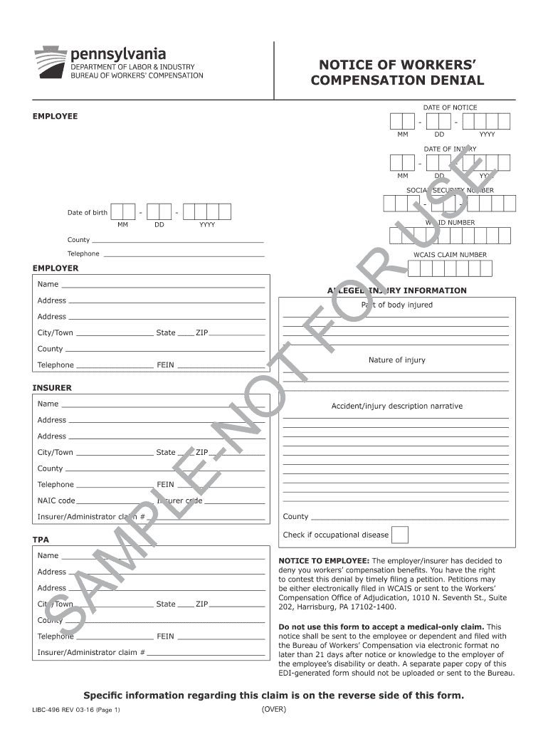 COMPENSATION DENIAL  Form