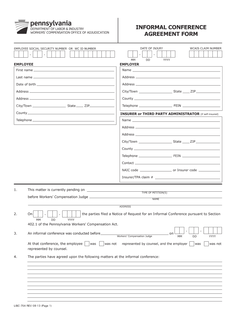 LIBC 100 WC &amp;amp; the Injured Worker Pamphlet PA DLI PA Gov  Form