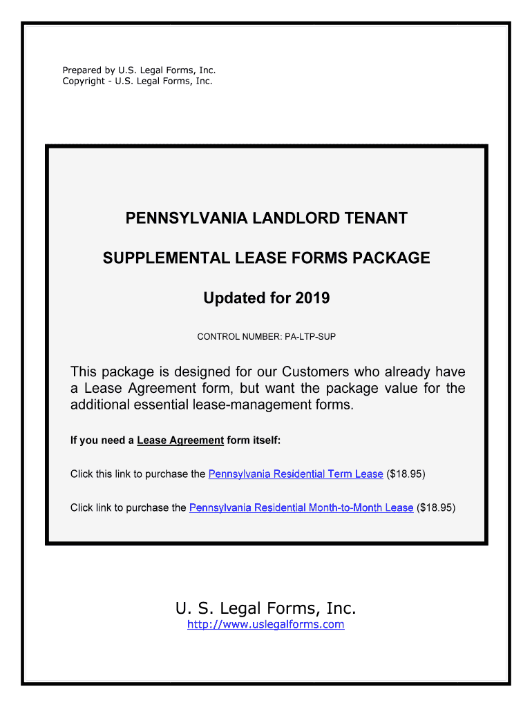 Supplemental Lease Forms PackageUS Legal Forms