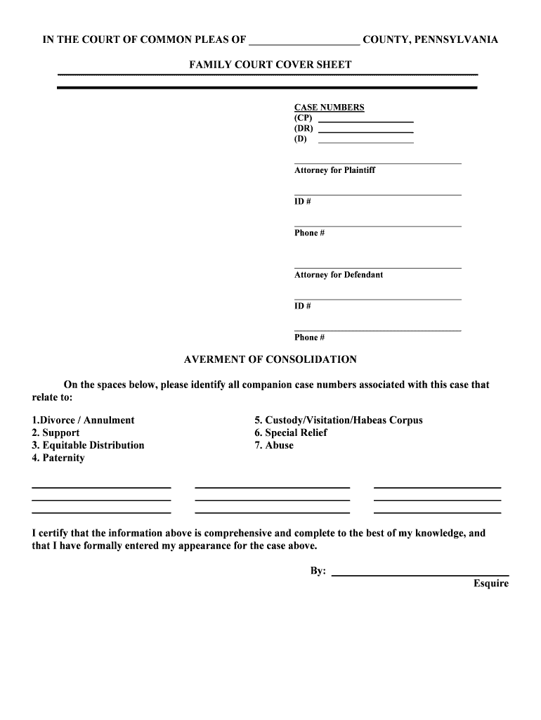 AVERMENT of CONSOLIDATION  Form