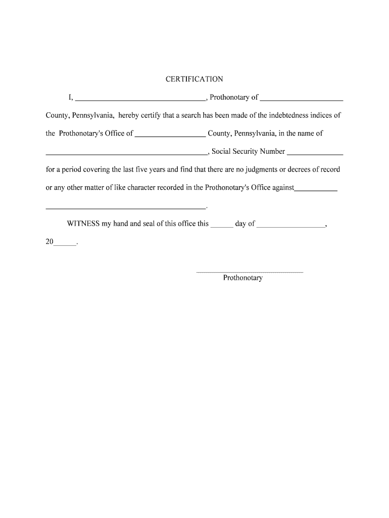 Prothonotary and Clerk of CourtsCentre County, PA Official  Form