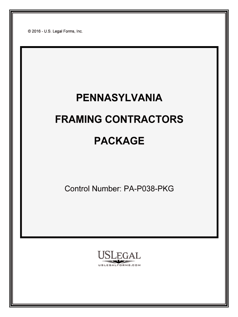 Control Number PA P038 PKG  Form