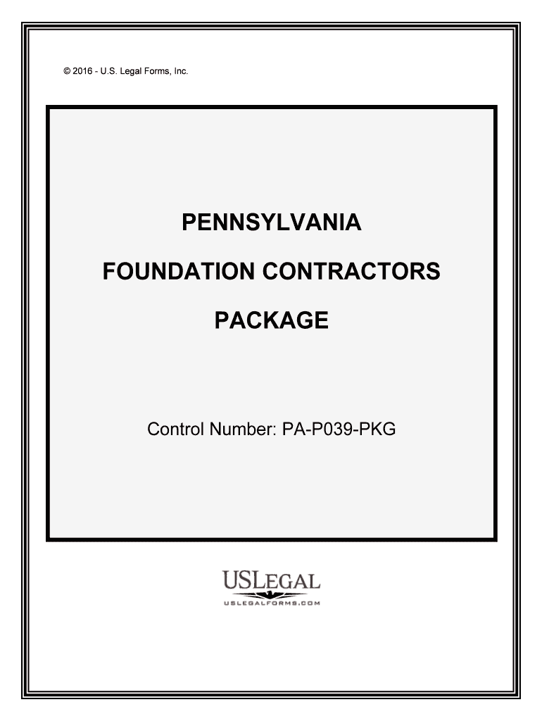 Control Number PA P039 PKG  Form