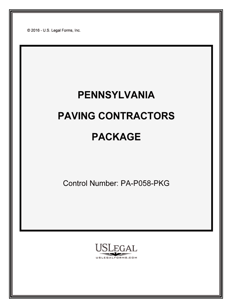 Control Number PA P058 PKG  Form