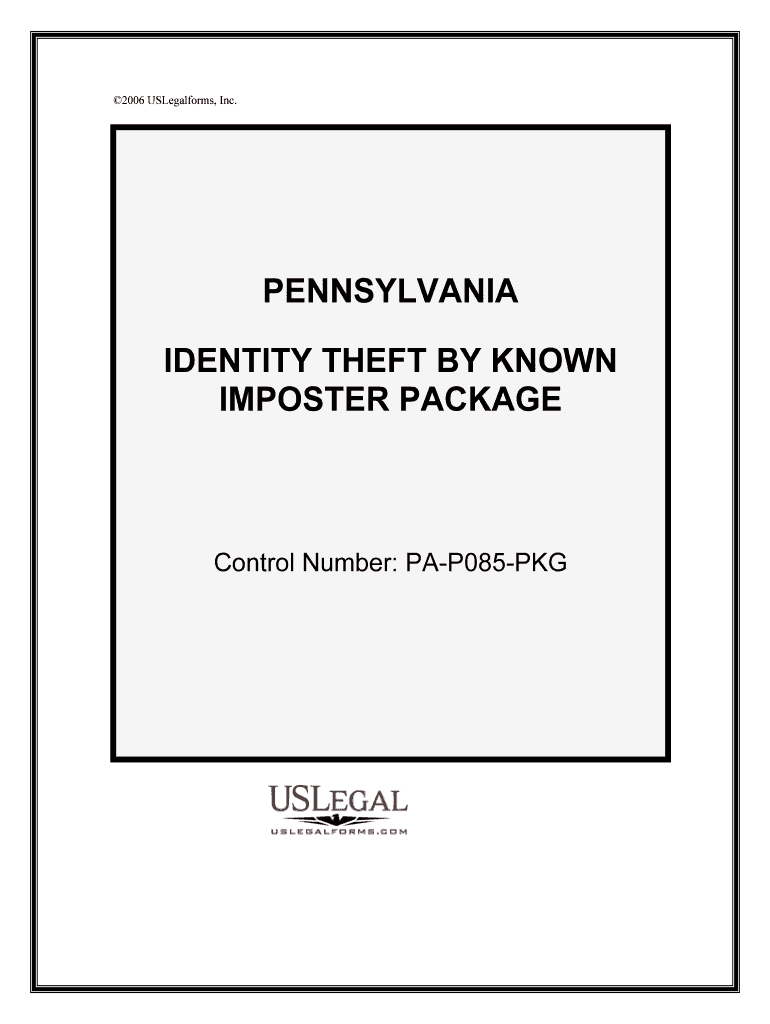 Control Number PA P085 PKG  Form