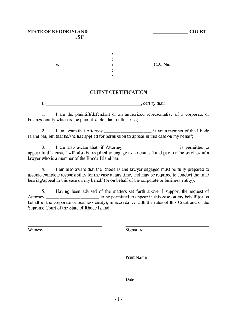 ClientCertification DOC  Form