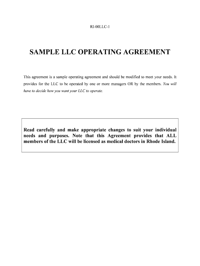 Sample Operating Agreement for Two Member LLC Everything You  Form