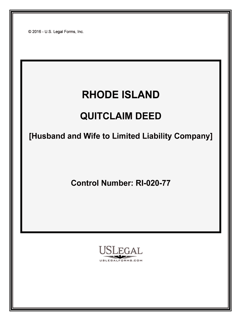 Rhode Island Quit Claim Deed Form PDFWord