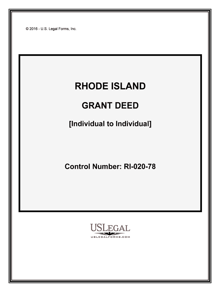 Rhode Island Real Estate Deed Forms Fill in the Blank
