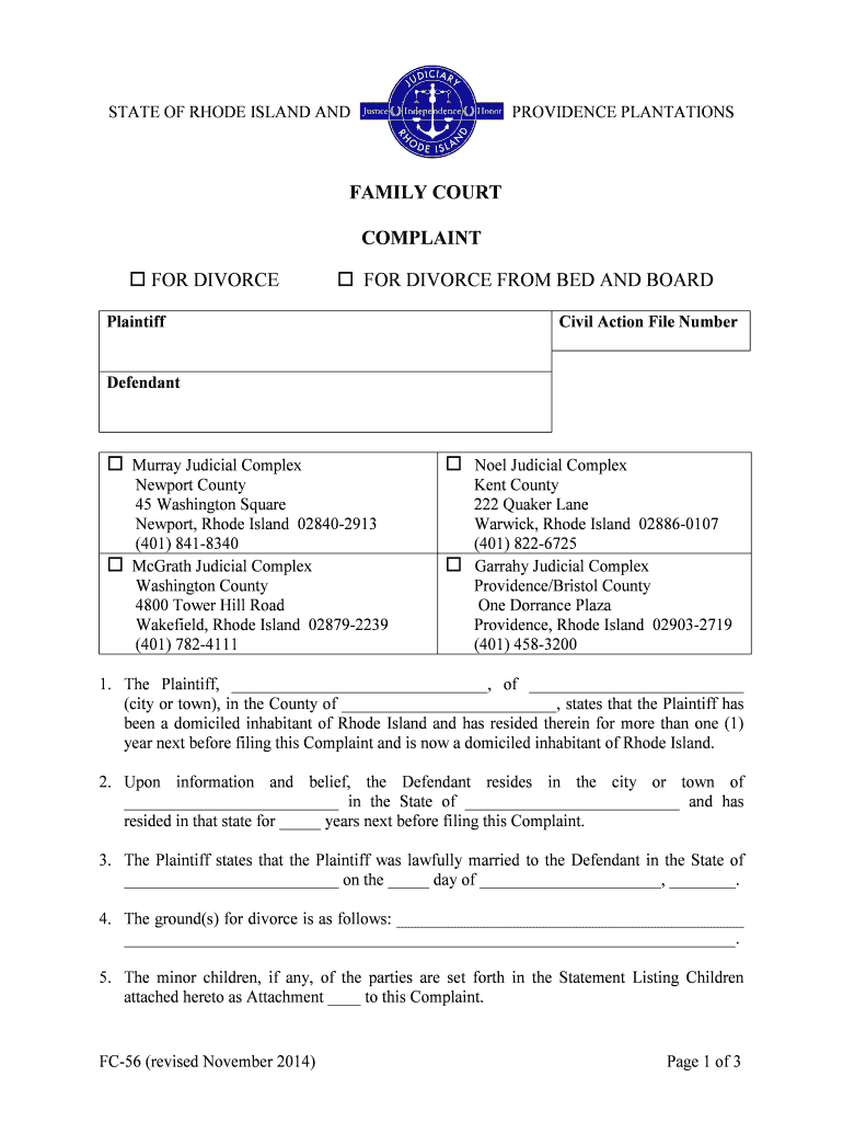 Fillable Online Courts Ri Family Court Forms All Documents