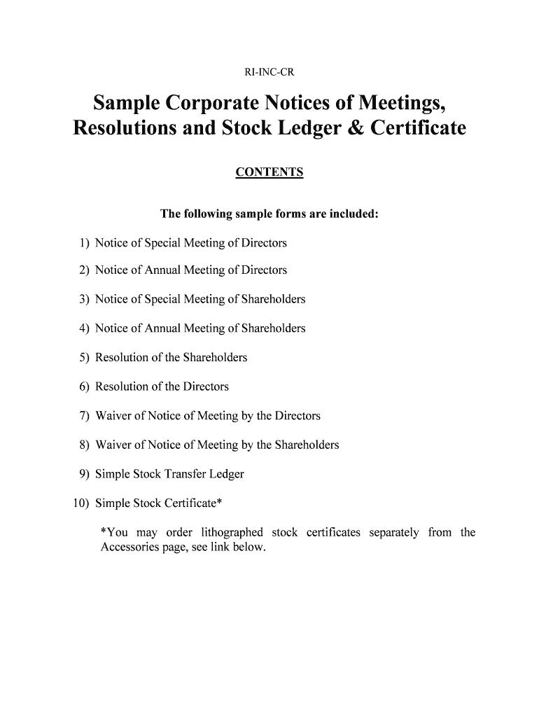 RI INC CR Form