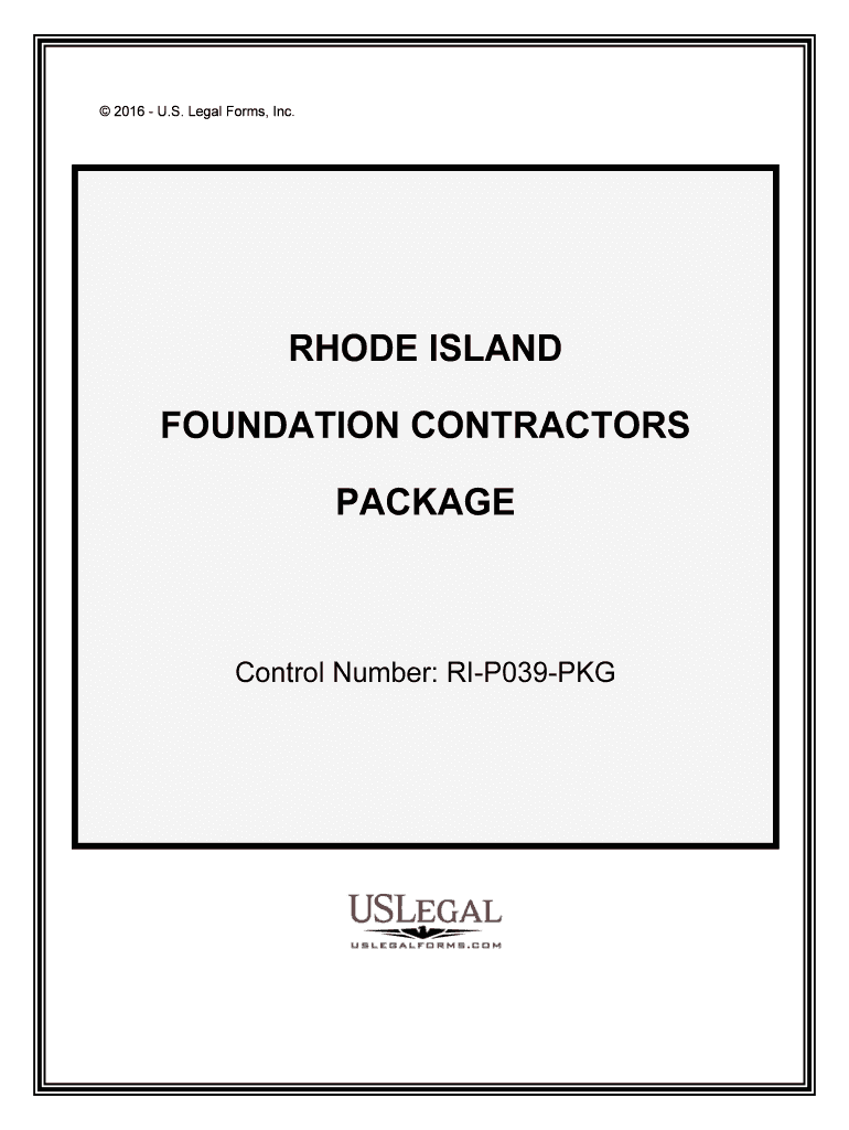 Control Number RI P039 PKG  Form