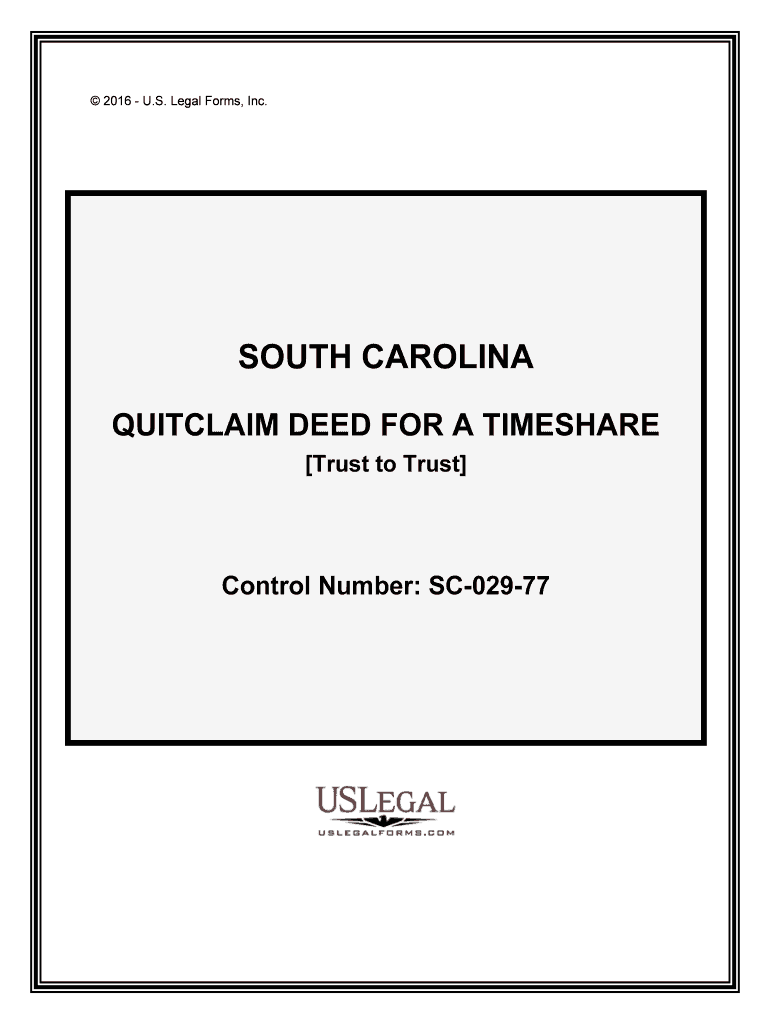 Fill and Sign the Quitclaim Deed for a Timeshare Form