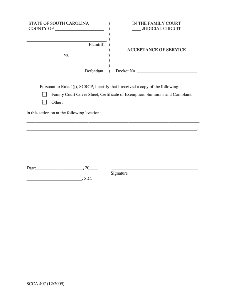 Rule 4d SC Judicial Branch  Form