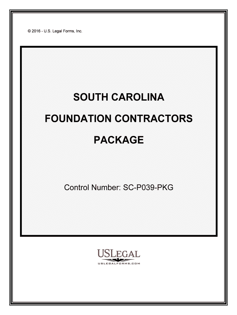 Control Number SC P039 PKG  Form