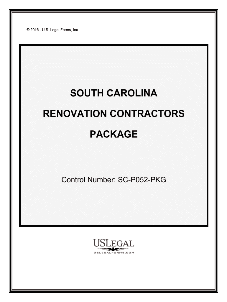 Control Number SC P052 PKG  Form