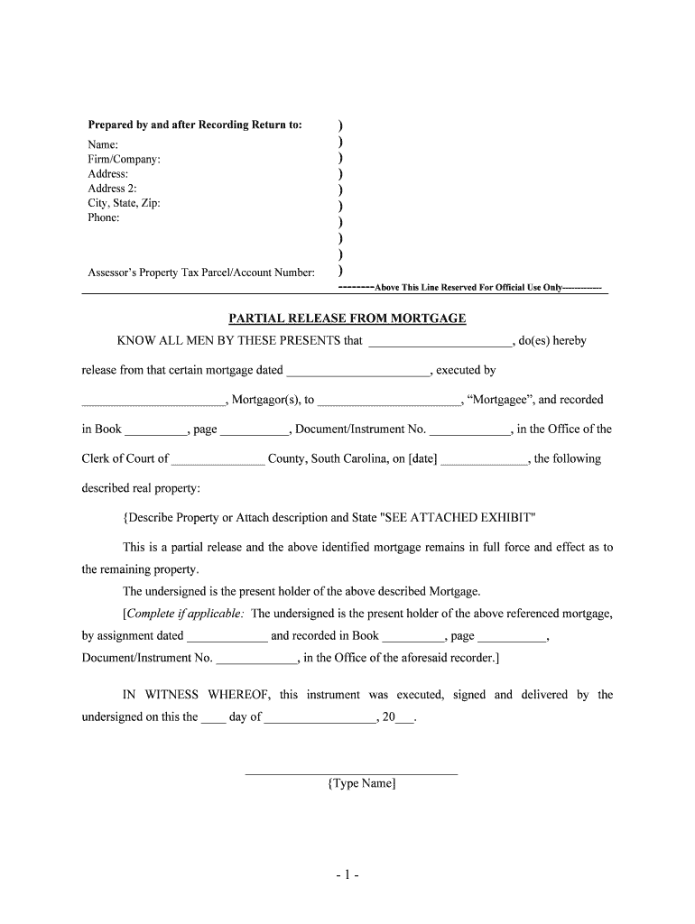 Clerk of Court of County, South Carolina, on Date , the Following  Form