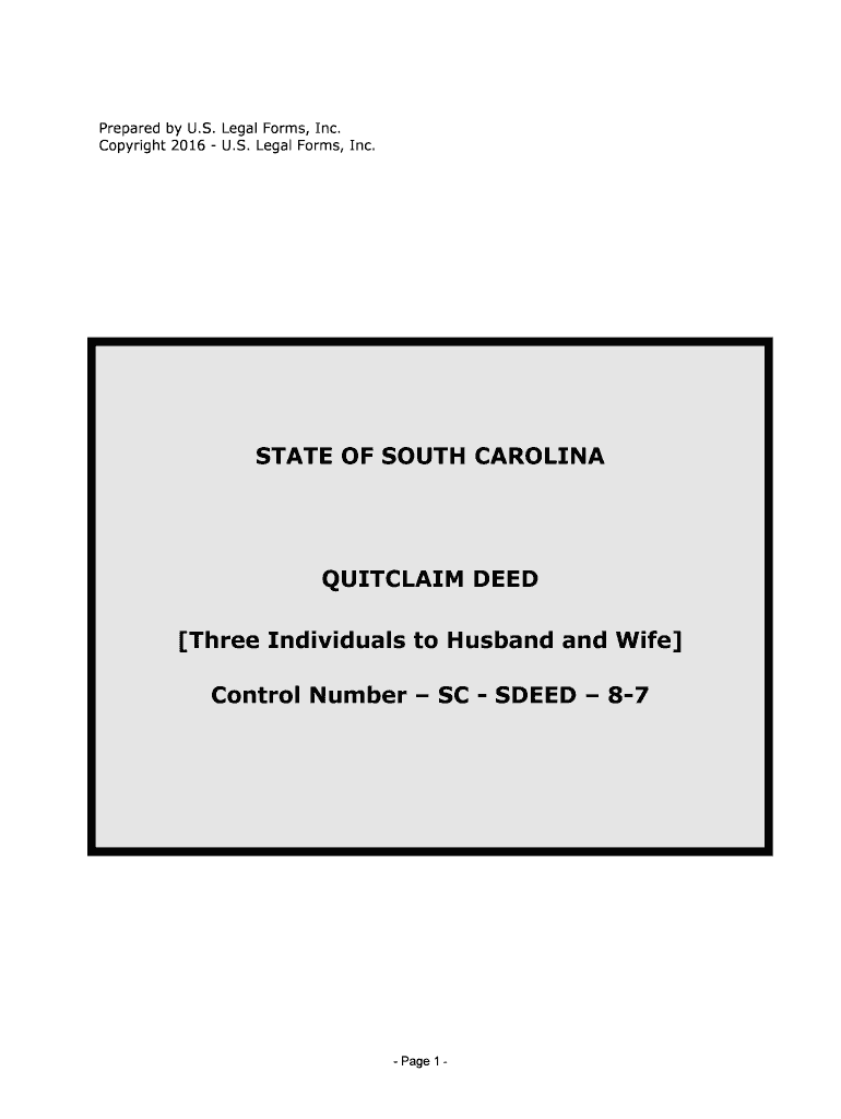 South Carolina Quit Claim Deed Templates PDF  Form