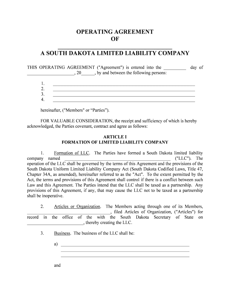 LLC Operating Agreement Templates PDFWordeForms