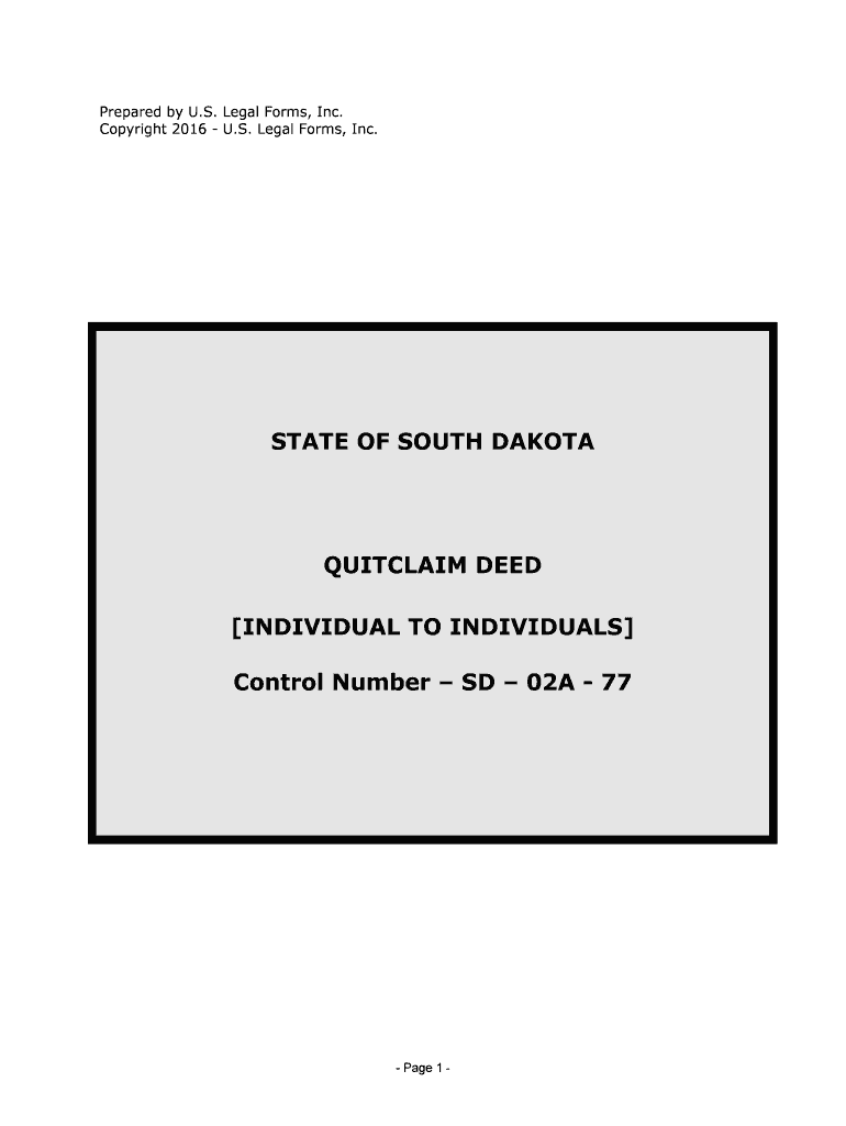 Fill and Sign the Free South Dakota Quit Claim Deed Form Pdfword 