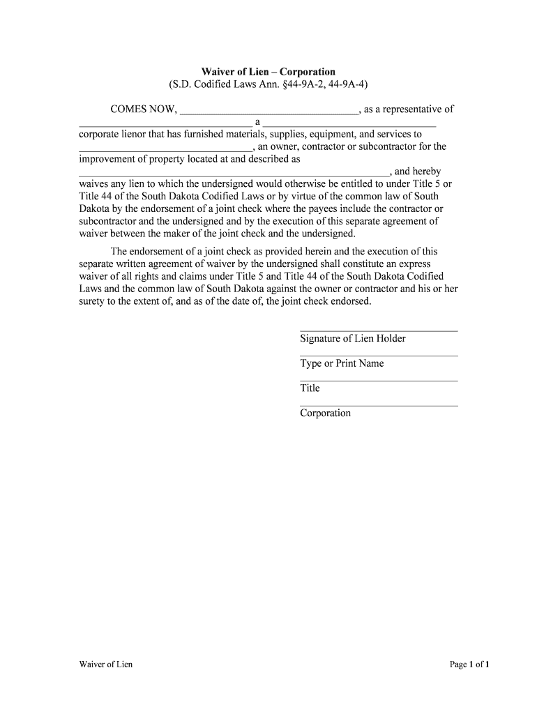 SDLRC Codified Law 5 22 SD Legislature  Form