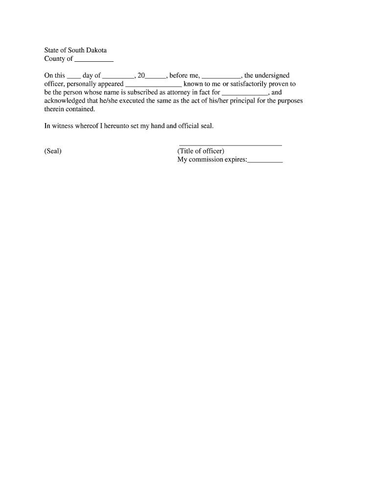 SD Notarial Certificates Notary Stamp  Form