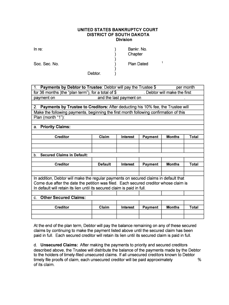 Plan Dated  Form