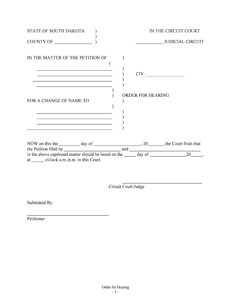 SS COUNTY of CLAY in CIRCUIT COURT JUDICIAL CIRCUIT  Form