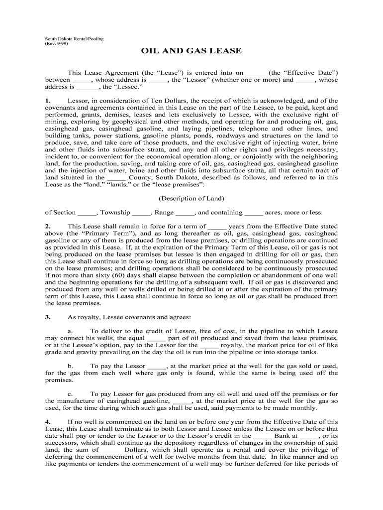 South Dakota RentalPooling  Form