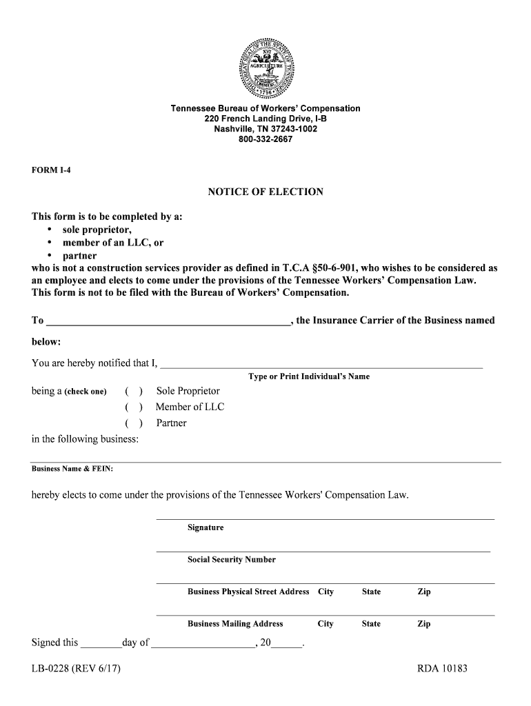Sole ProprietorPartner Selection Form I 4 TN Gov
