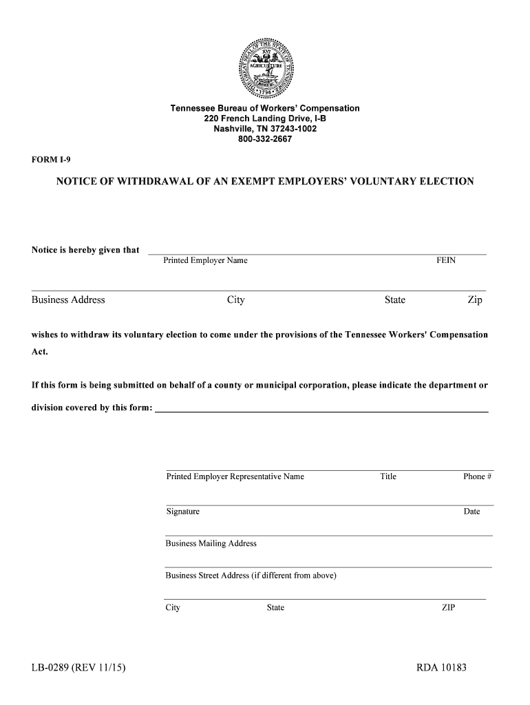 Form C 26Notice of Change or Termination of TN Gov