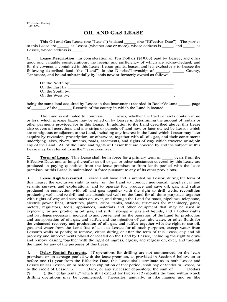 TN Rental, Pooling  Form