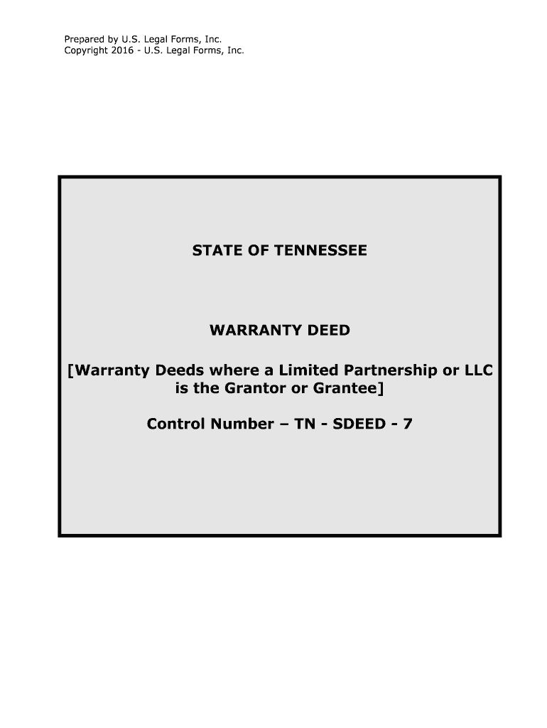 Warranty Deeds Where a Limited Partnership or LLC  Form