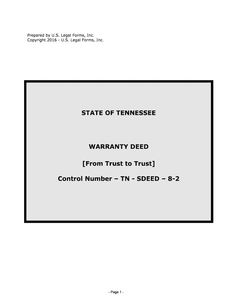 Tennessee Deed Forms General Warranty, Quit Claim and