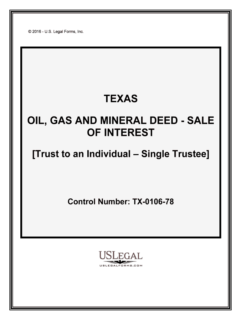 OIL, GAS and MINERAL DEED SALE  Form